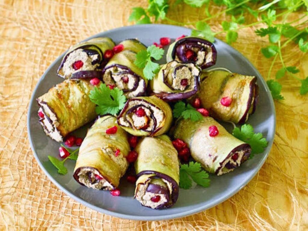 Badrijani Nigvzit eggplant rolls