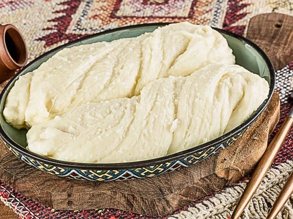 Cheesy cornmeal Elarji from Georgian cuisine