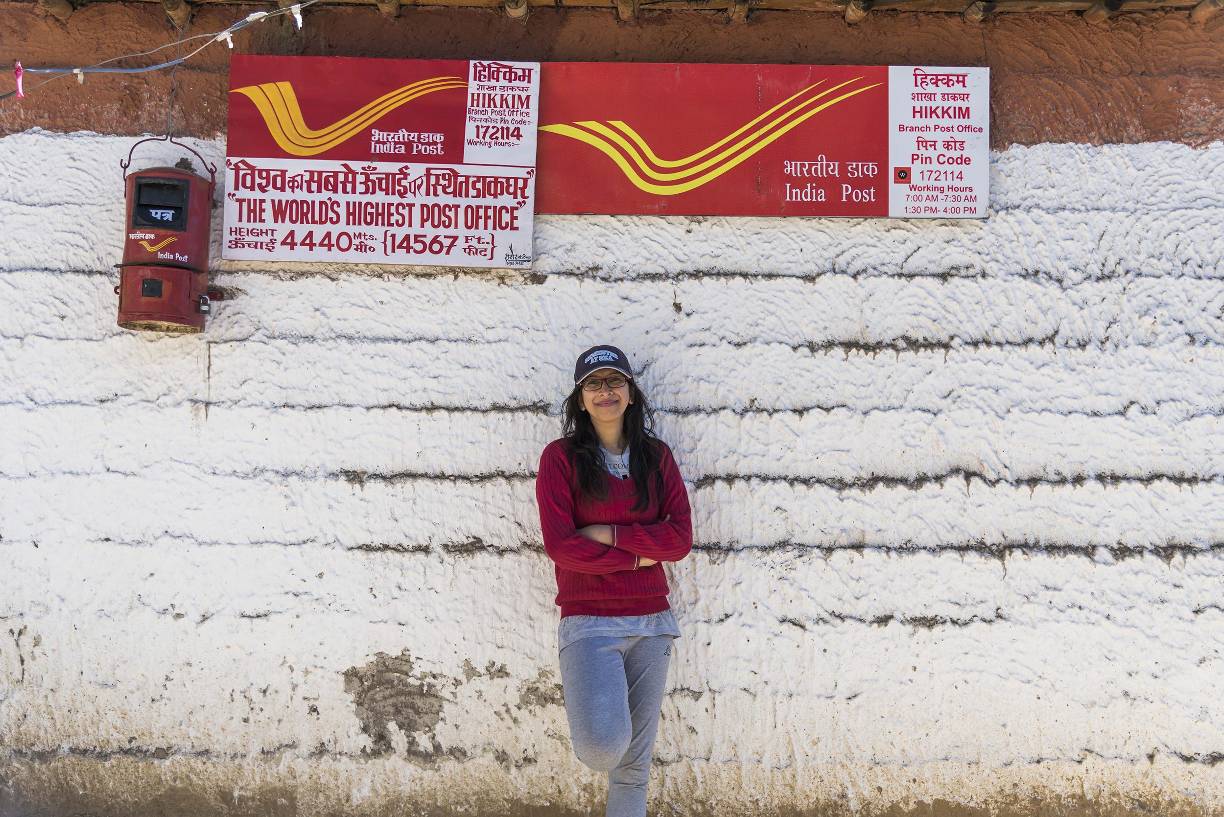 Chandni At World’s Highest Post Office in Hikkim Village in Spiti Valley