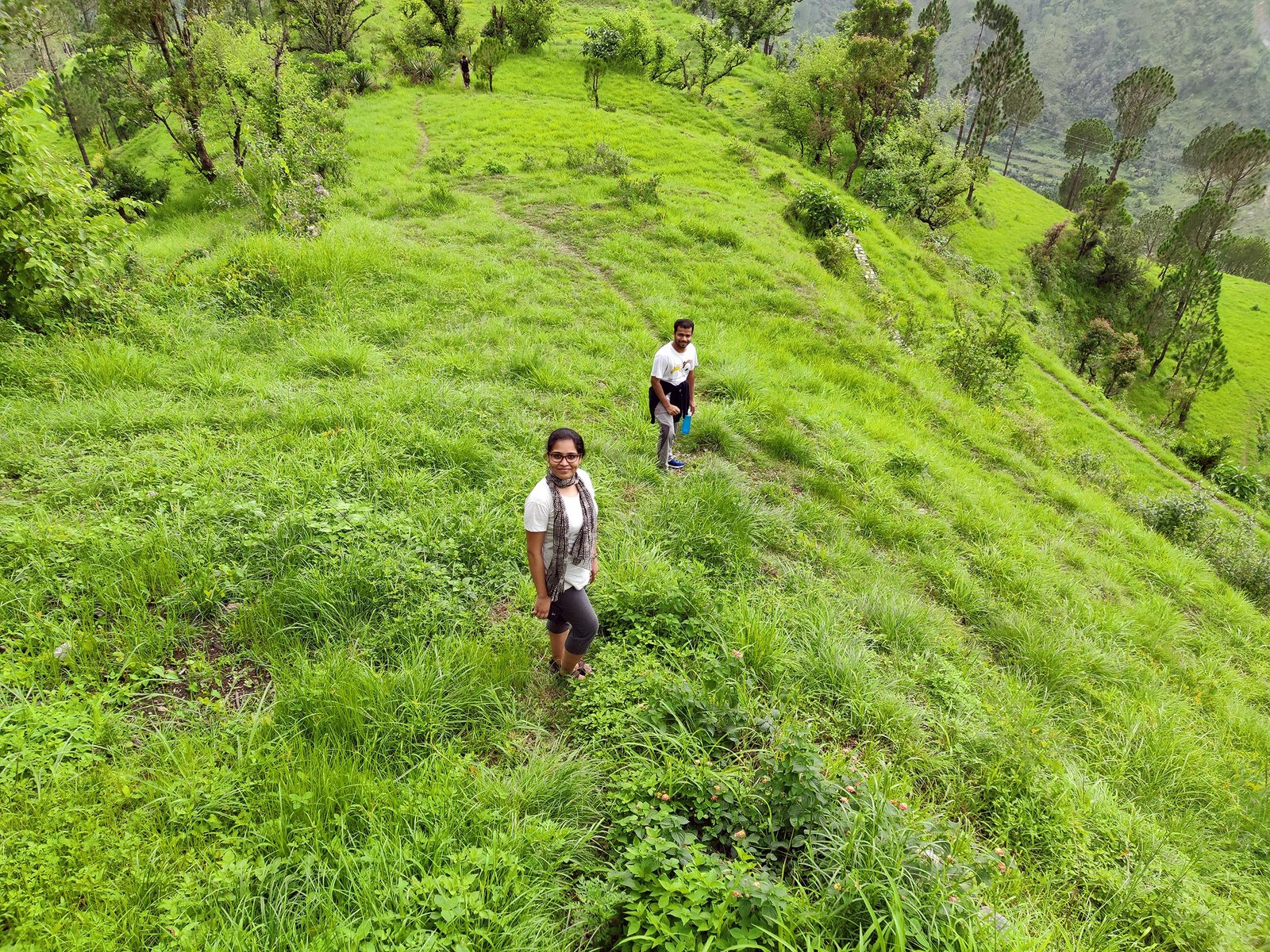 Hiking to village temple