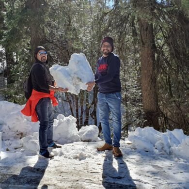 Playing with snow