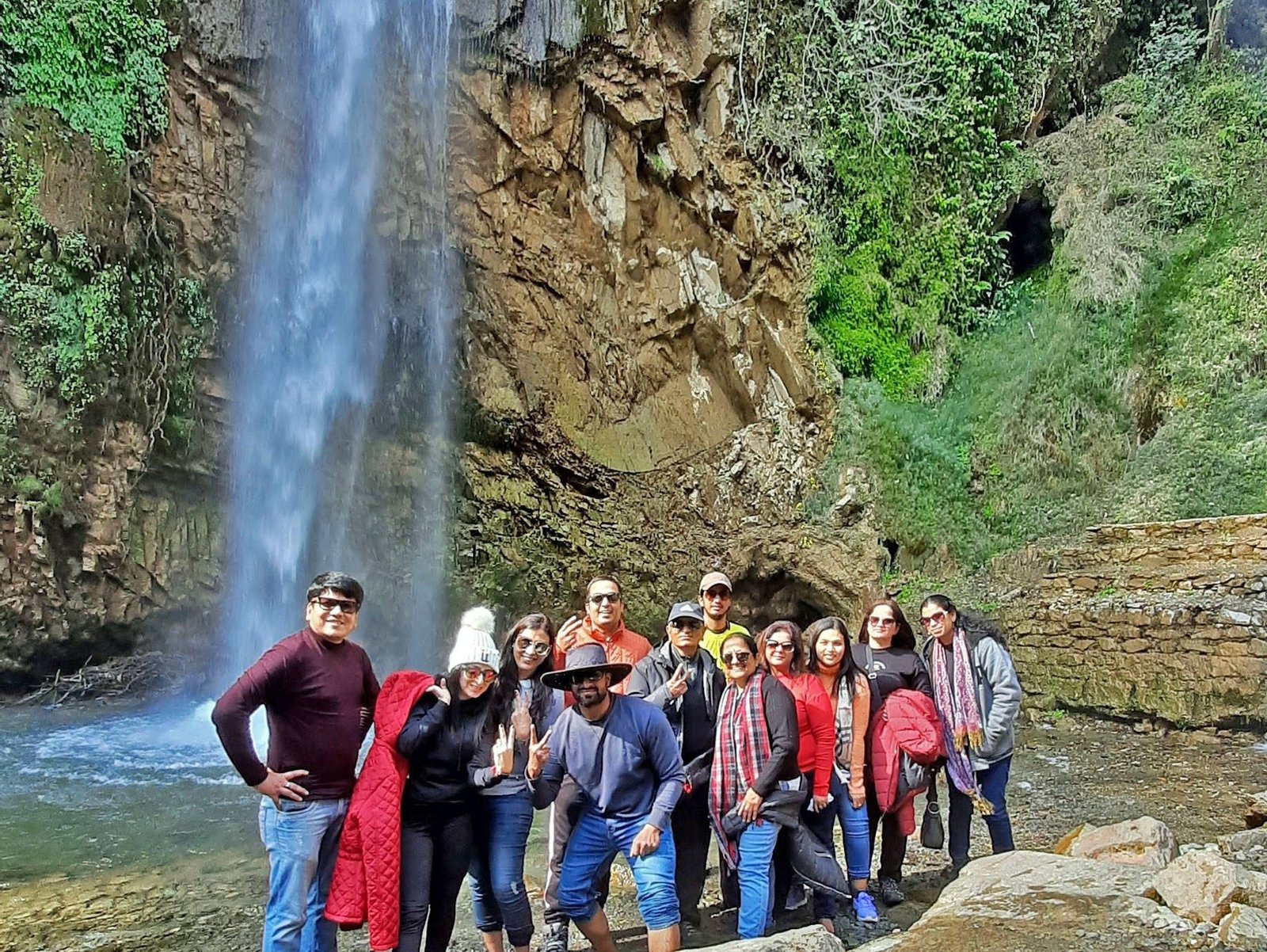 People at Tiger Falls Uttarakhand