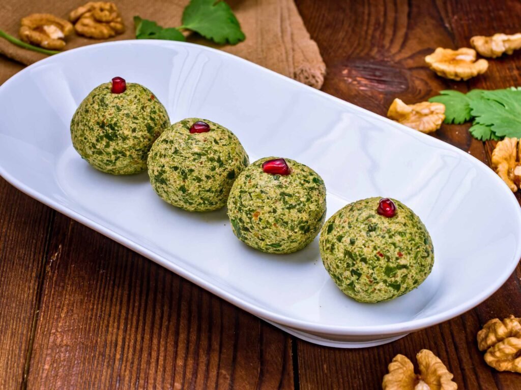 Colourful walnut Pkhali from Georgian cuisine